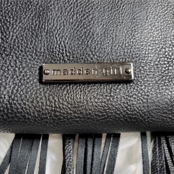 Madden Girl Black Fringe Crossbody Purse - Picture 5 of 9